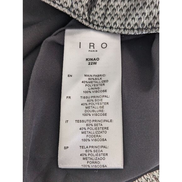 NWT IRO Kinao Silk Mini Dress Silver & Metallic Black Size US 2 France 36 $695 - Picture 7 of 10
